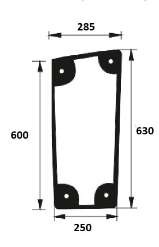 Szyba przednia dolna prawa do ciągnika Farmtrac PODKAB000008