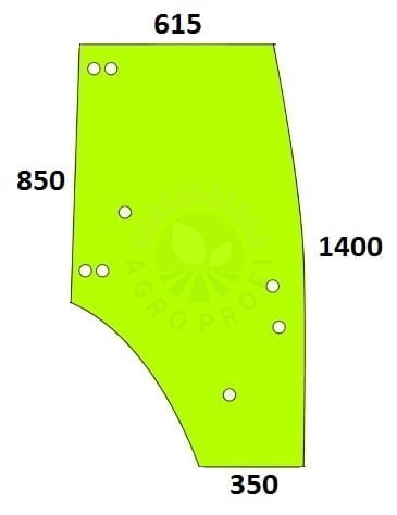 szyba drzwi prawe do ciągnika Fendt - 210812030050, 260810030050