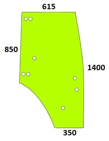szyba drzwi prawe do ciągnika Fendt - 210812030050, 260810030050