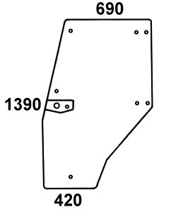 Szyba drzwi lewe do ciągnika Deutz-Fahr 04352848