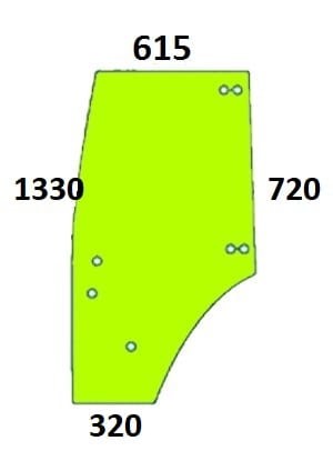 Szyba drzwi lewe do ciągnika Fendt - F329810030190