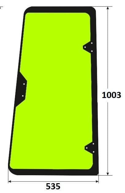 Szyba drzwi lewe uchylna koparko-ładowarka Case E48359, R52887