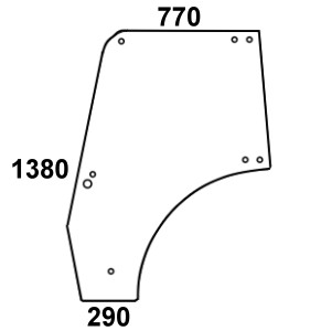 Szyba drzwi lewe, prawe do ciągnika Deutz- Fahr, Hurlimann, Lamborghini, Same 0.010.7718.0