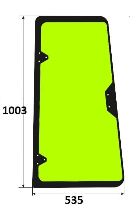 Szyba drzwi prawe uchylna koparko-ładowarka Case E48360, R52888