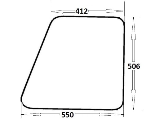 Szyba drzwi lewe, otwierane do ciągnika Ursus C-360 Kunów blaszanka, czterdziestka (003)
