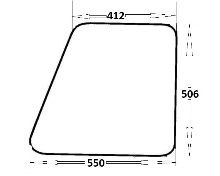 Szyba drzwi lewe, otwierane do ciągnika Ursus C-360 Kunów blaszanka, czterdziestka (003)