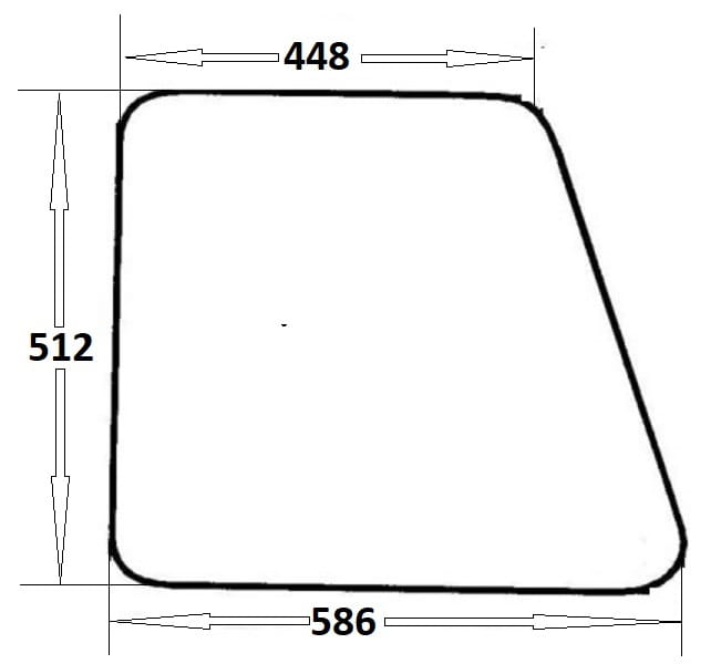 Szyba drzwi prawe do ciągnika Ursus C-360 Kunów (blaszanka, czterdziestka)  001