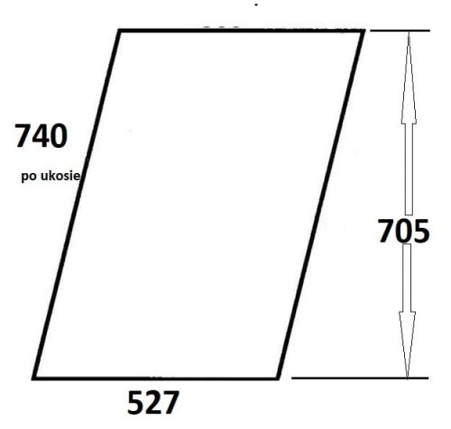 Szyba drzwi górna lewa, prawa do ciągnika Ursus (323)