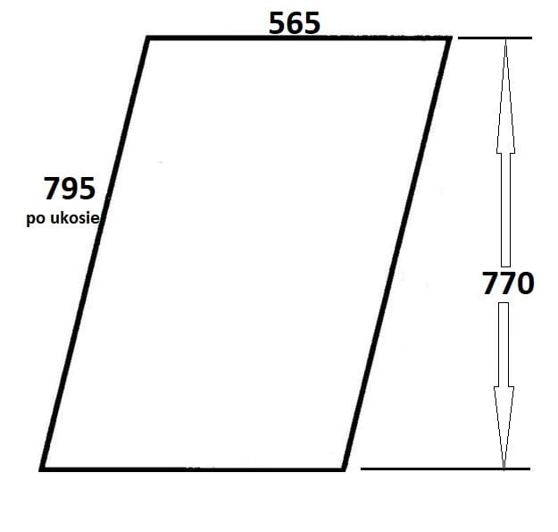 Szyba drzwi prawe stałe do ciągnika Ursus (032a)
