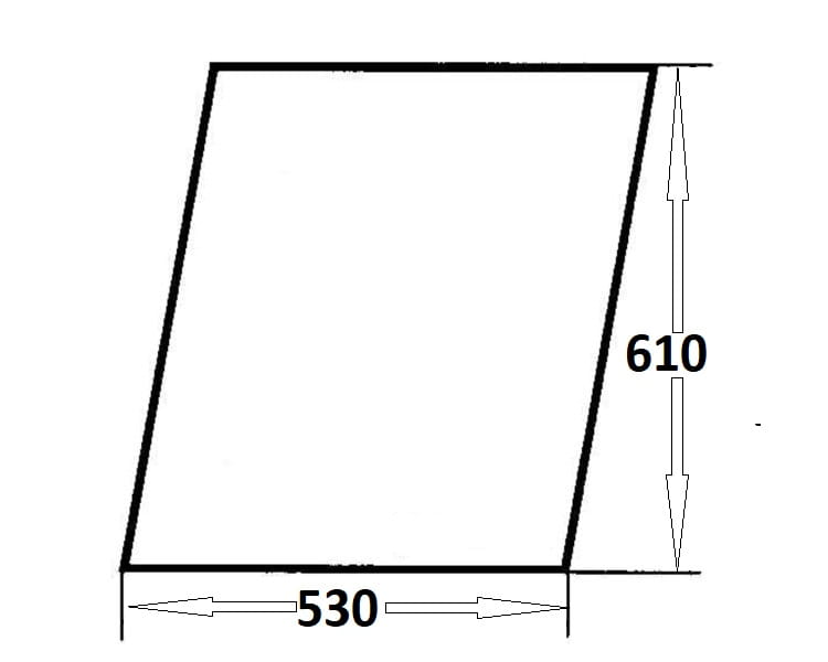Szyba drzwi górna lewa, prawa do ciągnika Ursus (660)