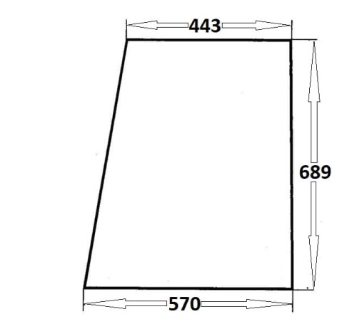Szyba drzwi górna lewa, prawa do ciągnika Ursus (096)