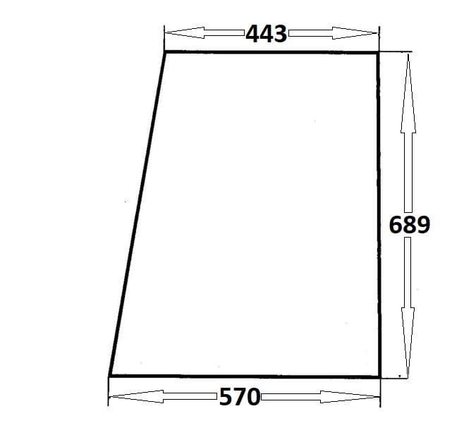 Szyba drzwi górna lewa, prawa do ciągnika Ursus (096)