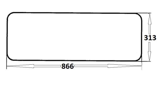 Szyba tylna w plandece do ciągnika Ursus C-330 kabina Chojnów II (098)