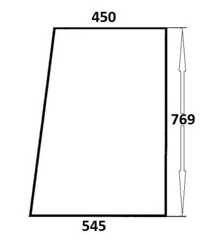 Szyba drzwi lewe do ciągnika Ursus C-330 kabina Ciechanów, T25 (296)
