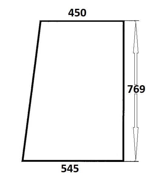 Szyba drzwi lewe do ciągnika Ursus C-330 kabina Ciechanów, T25 (296)