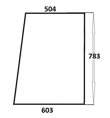 Szyba drzwi prawe do ciągnika Ursus C-330 kabina Ciechanów, T25 (295)