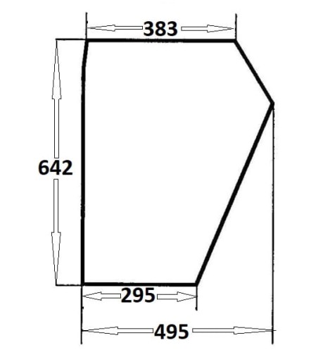 Szyba drzwi dolna lewa prawa do ciągnika Ursus (258)