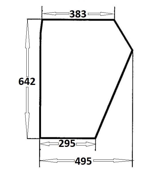 Szyba drzwi dolna lewa prawa do ciągnika Ursus (258)