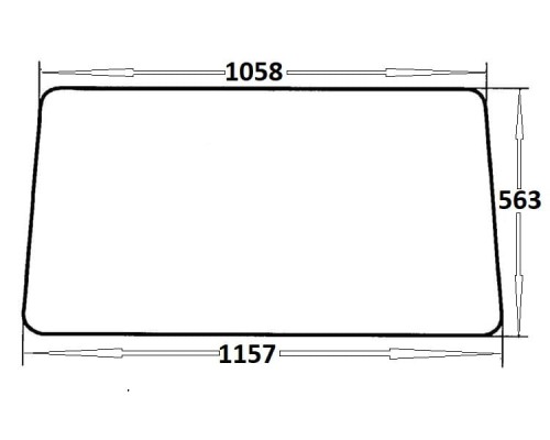Szyba tylna do ciągnika Ursus (178a)