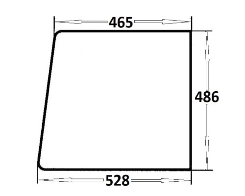Szyba drzwi górna lewa, prawa do ciągnika Massey Ferguson (875)