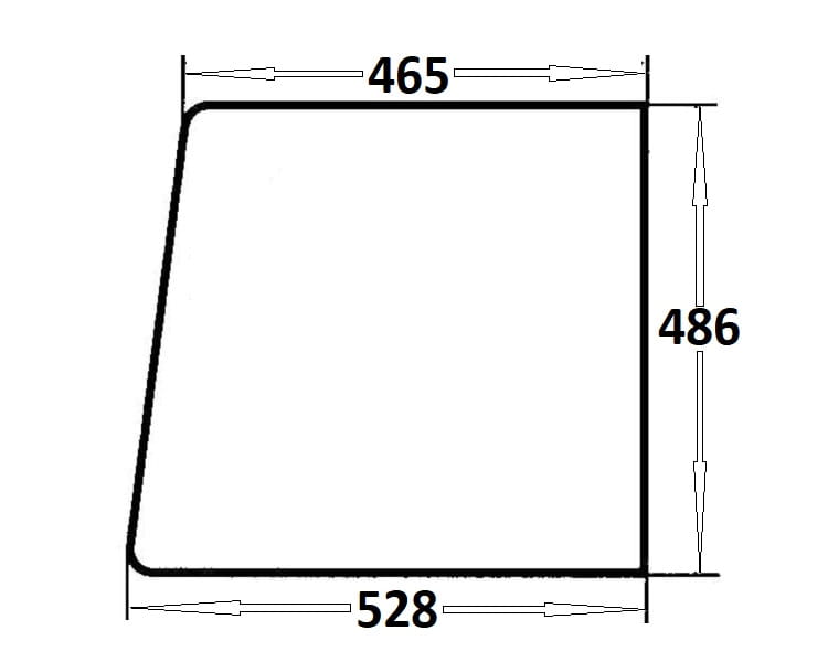 Szyba drzwi górna lewa, prawa do ciągnika Massey Ferguson (875)