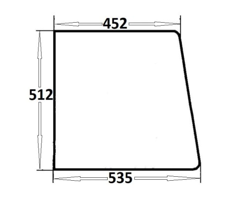 Szyba drzwi górna lewa, prawa do ciągnika Massey Ferguson (876)