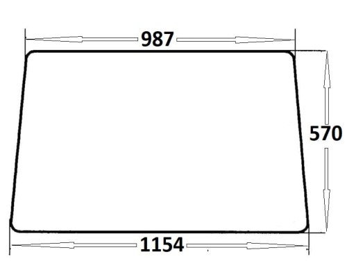 Szyba drzwi górna lewa, prawa do ciągnika Massey Ferguson (877)