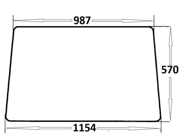 Szyba drzwi górna lewa, prawa do ciągnika Massey Ferguson (877)