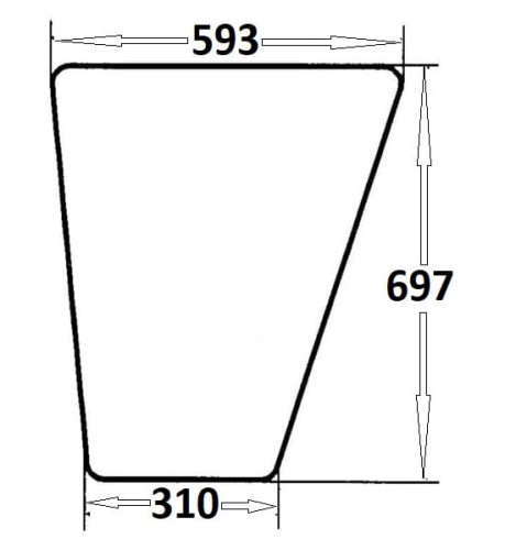Szyba drzwi dolna lewa, prawa do ciągnika Massey Ferguson (878)