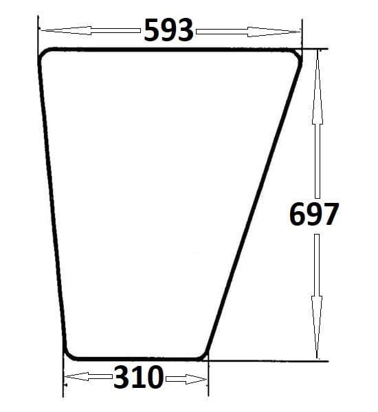Szyba drzwi dolna lewa, prawa do ciągnika Massey Ferguson (878)