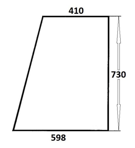 Szyba drzwi górna lewa, prawa do ciągnika Massey Ferguson, Ursus (388)