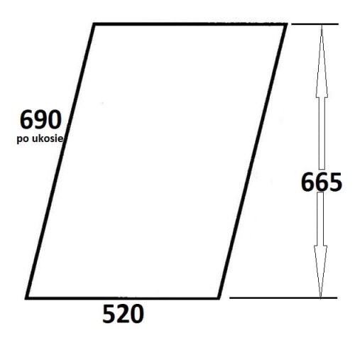 szyba drzwi górna lewa, prawa do ciągnika Massey Ferguson (374)