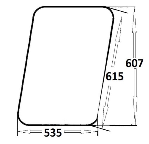 Szyba drzwi górna lewa, prawa do ciągnika Massey Ferguson (244)