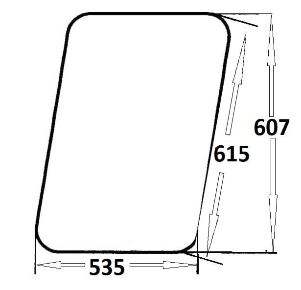 Szyba drzwi górna lewa, prawa do ciągnika Massey Ferguson (244)