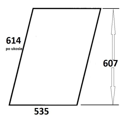Szyba drzwi górna lewa, prawa do ciągnika Massey Ferguson (250)