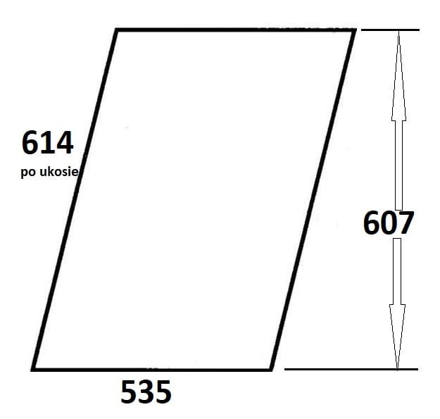 Szyba drzwi górna lewa, prawa do ciągnika Massey Ferguson (250)