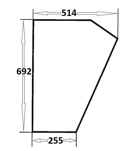 Szyba drzwi dolna lewa, prawa do ciągnika Massey Ferguson (173)