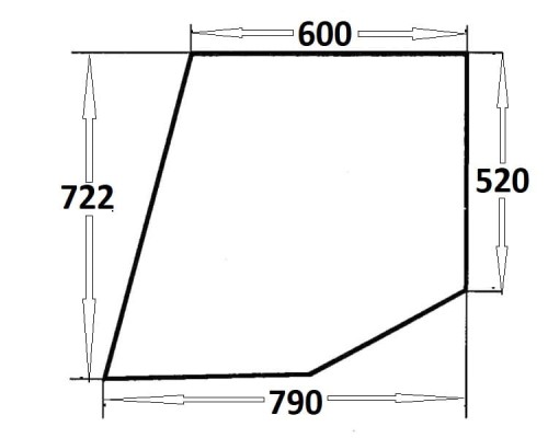 Szyba drzwi górna lewa, prawa do ciągnika Massey Ferguson (183)
