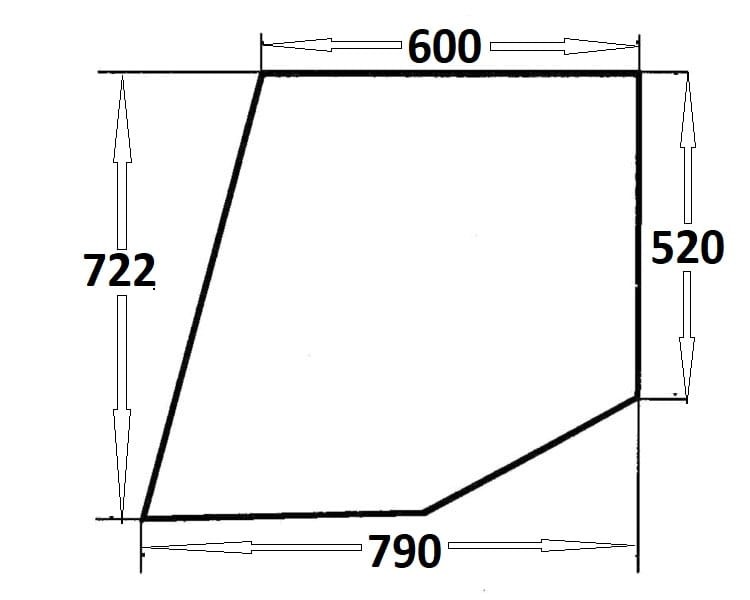 Szyba drzwi górna lewa, prawa do ciągnika Massey Ferguson (183)
