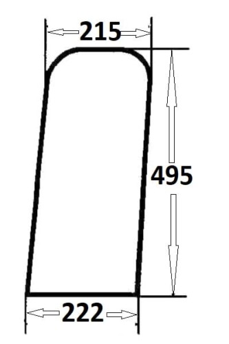 Szyba przednia dolna lewa  do ciągnika Massey Ferguson (111)