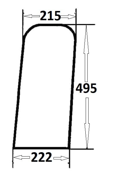 Szyba przednia dolna lewa  do ciągnika Massey Ferguson (111)