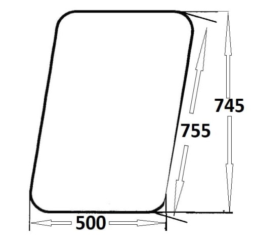 Szyba drzwi górna lewa, prawa do ciągnika Massey Ferguson (108)