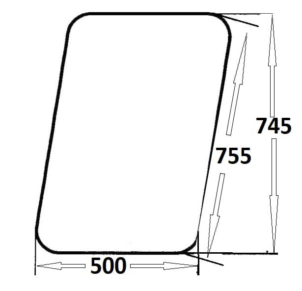 Szyba drzwi górna lewa, prawa do ciągnika Massey Ferguson (108)
