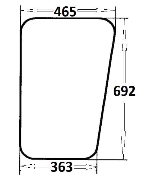 Szyba drzwi dolna lewa, prawa do ciągnika Massey Ferguson (109)