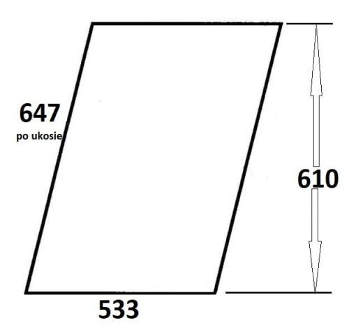 Szyba drzwi górna lewa, prawa do ciągnika Ursus (028)