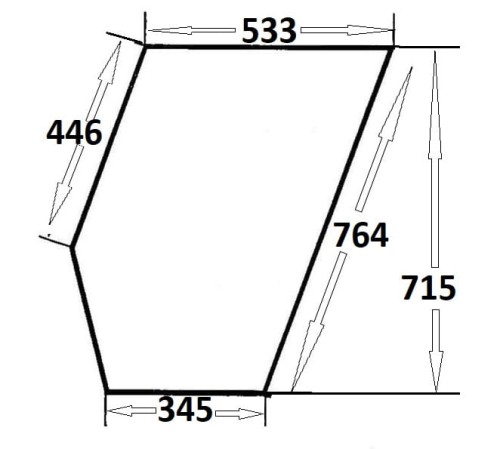 Szyba drzwi dolna lewa, prawa do ciągnika Ursus (027)
