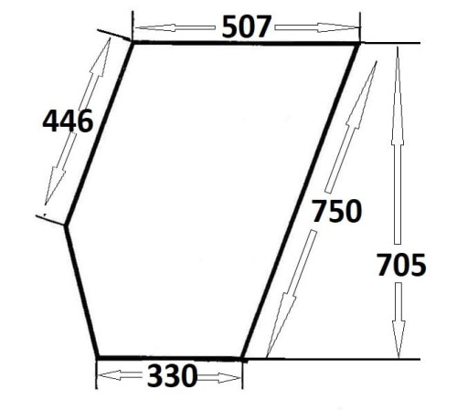 Szyba drzwi dolna lewa, prawa do ciągnika Ursus (027a)