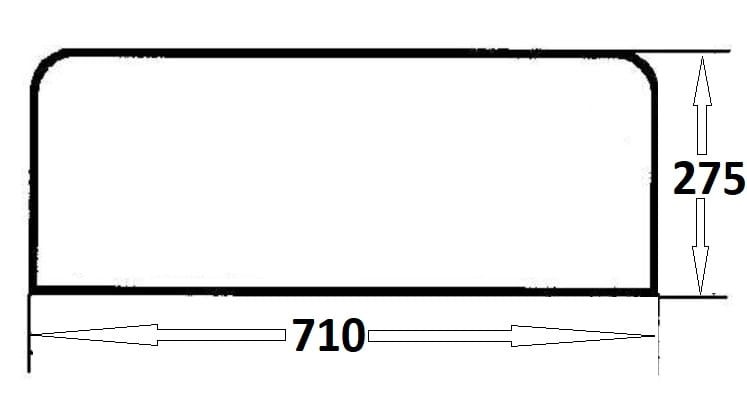 Szyba tylna dolna do ciągnika Ursus, Zetor 80368141 (024)