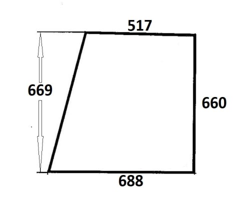 Szyba drzwi górna lewa, prawa do ciągnika Ursus (734)