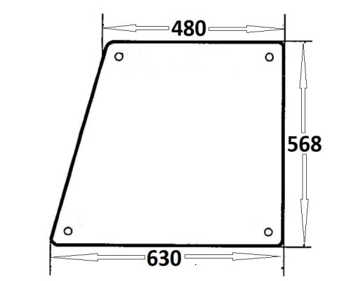 Szyba drzwi górna lewa, prawa do ciągnika Ursus (076)